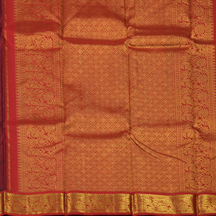 Hayagrivas Handloom MS Blue Kanjivaram Silk Saree with Red Border KSBE65L7-4