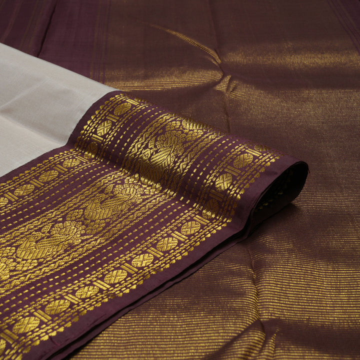Hayagrivas Handloom Mild Onion Pink Kanjivaram Silk Saree with Burgundy Border KBE2172A4-1