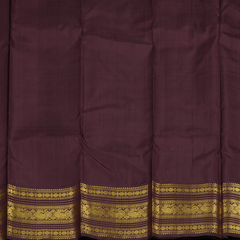 Hayagrivas Handloom Mild Onion Pink Kanjivaram Silk Saree with Burgundy Border KBE2172A4-1