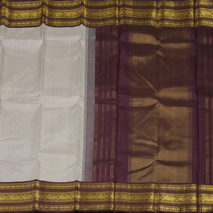 Hayagrivas Handloom Mild Onion Pink Kanjivaram Silk Saree with Burgundy Border KBE2172A4-1