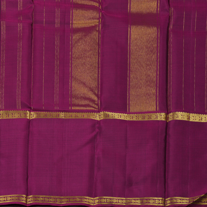 Hayagrivas Handloom Black Kanjivaram Silk Saree with Ganga Jamuna border KSBE66L8-1