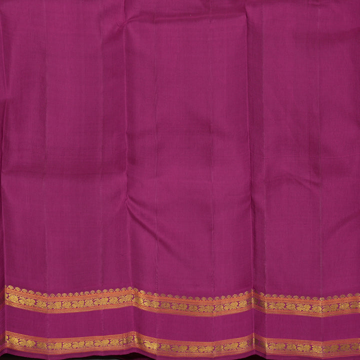 Hayagrivas Handloom Karum Pachai Kanjivaram Silk Saree with Wine Purple border KSBE66L9-1