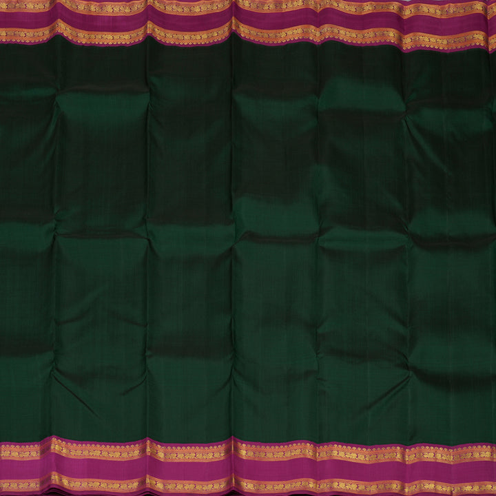 Hayagrivas Handloom Karum Pachai Kanjivaram Silk Saree with Wine Purple border KSBE66L9-1