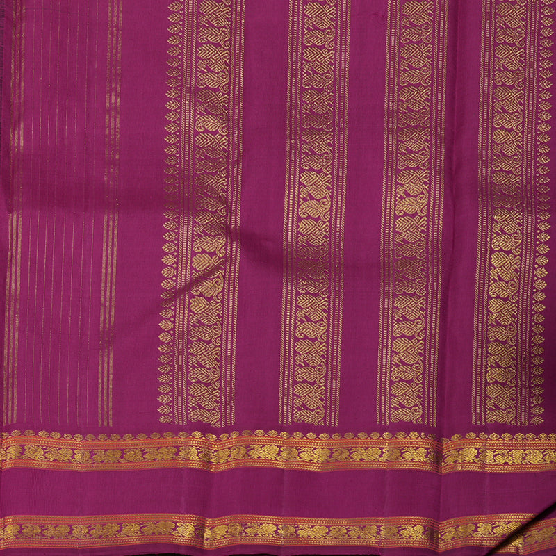 Hayagrivas Handloom Karum Pachai Kanjivaram Silk Saree with Wine Purple border KSBE66L9-1