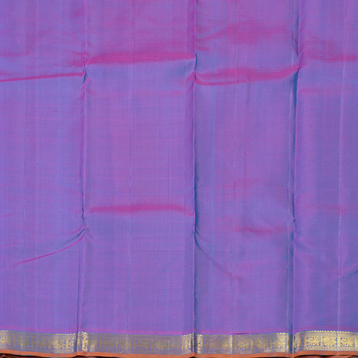 Hayagrivas Handloom Aqua Green Kanjivaram Silk Saree with Purple Border KSBE67L2-1