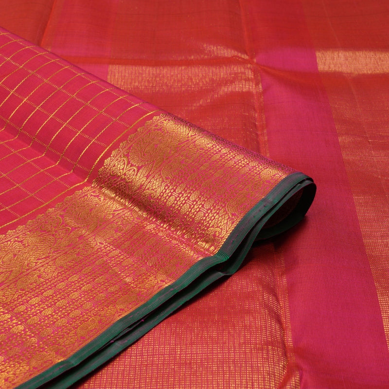 Hayagrivas Handloom Rani Pink Kanjivaram Silk Saree KSBE67L4-1