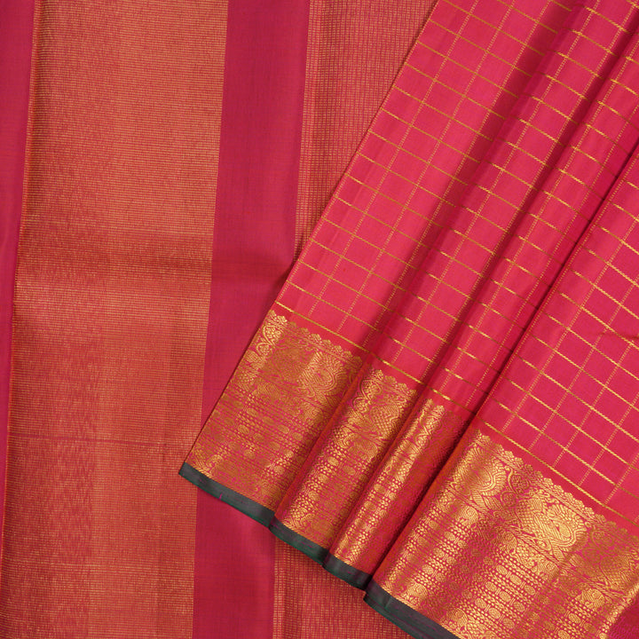 Hayagrivas Handloom Rani Pink Kanjivaram Silk Saree KSBE67L4-1