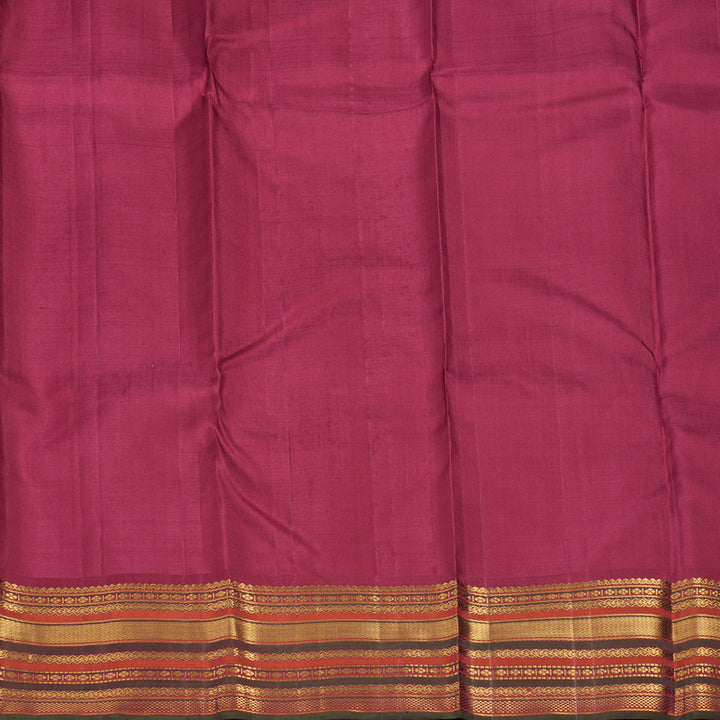 Hayagrivas Handloom Red & Orange Kanjivaram Silk Saree with Maroon Border KSBE67L4-2