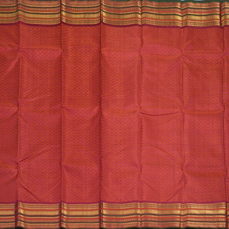 Hayagrivas Handloom Red & Orange Kanjivaram Silk Saree with Maroon Border KSBE67L4-2