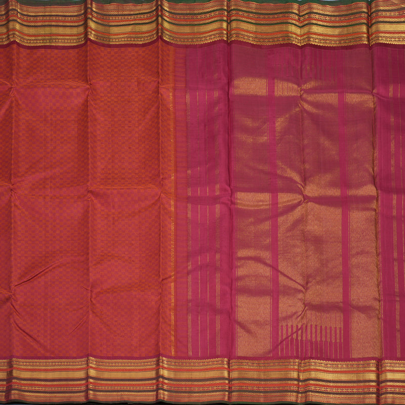 Hayagrivas Handloom Red & Orange Kanjivaram Silk Saree with Maroon Border KSBE67L4-2