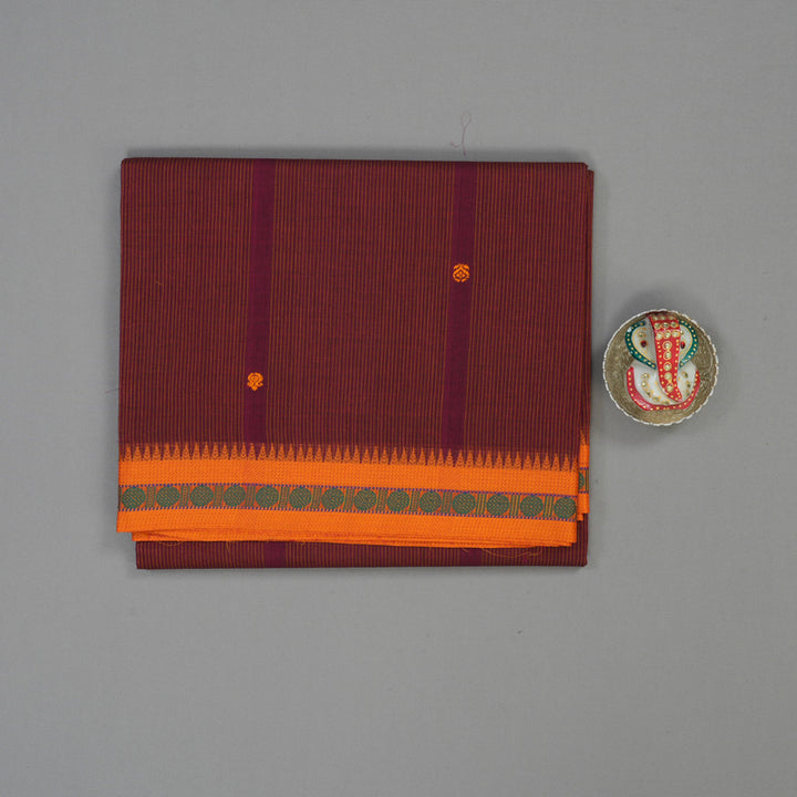 Hayagrivas Pinkish-Maroon Pure Chettinad Cotton Saree KSBE6H10-2