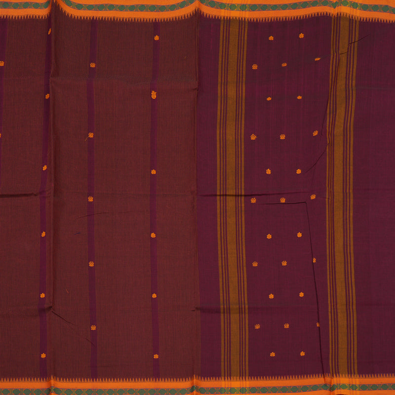 Hayagrivas Pinkish-Maroon Pure Chettinad Cotton Saree KSBE6H10-2