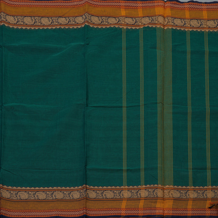 Hayagrivas Peacock Green Pure Chettinad Cotton Saree KSBE6H13-1