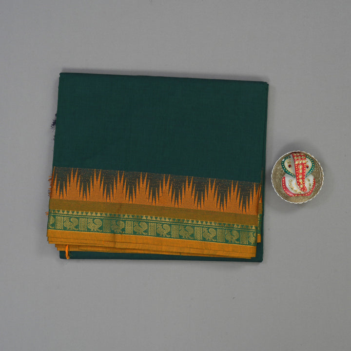 Hayagrivas Bottle Green Pure Chettinad Cotton Saree KSBE6H16-2