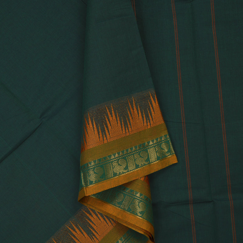 Hayagrivas Bottle Green Pure Chettinad Cotton Saree KSBE6H16-2