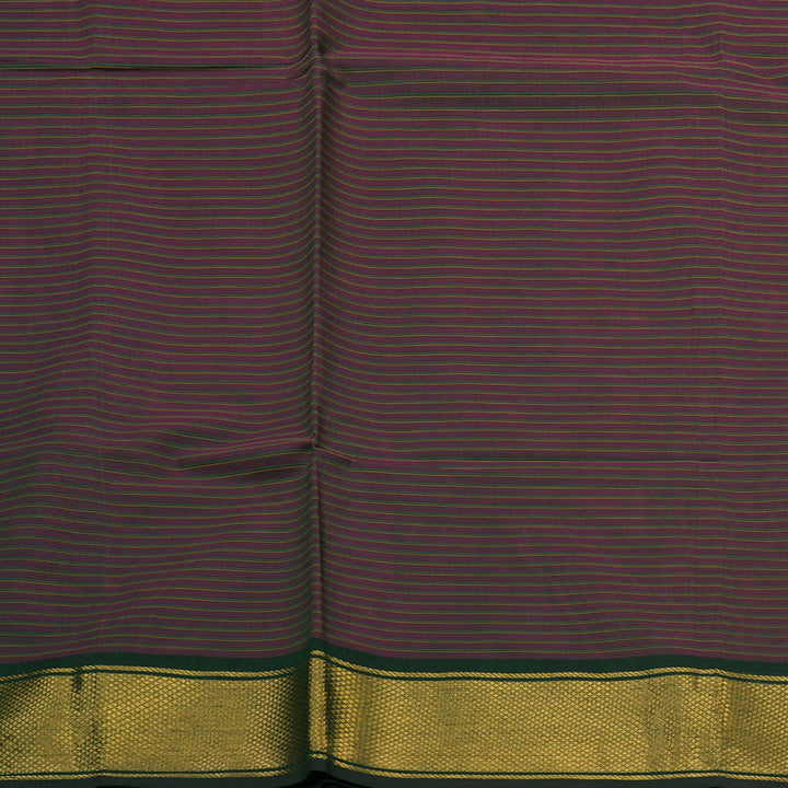 Hayagrivas Magenta with Green & Yellow Stripes Pure Chettinad Cotton Saree KSBE6H17-2