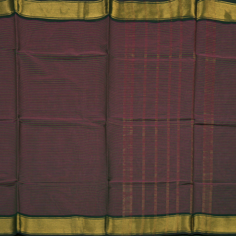 Hayagrivas Magenta with Green & Yellow Stripes Pure Chettinad Cotton Saree KSBE6H17-2