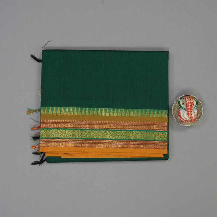 Hayagrivas Bottle Green Pure Chettinad Cotton Saree KSBE6H18-3