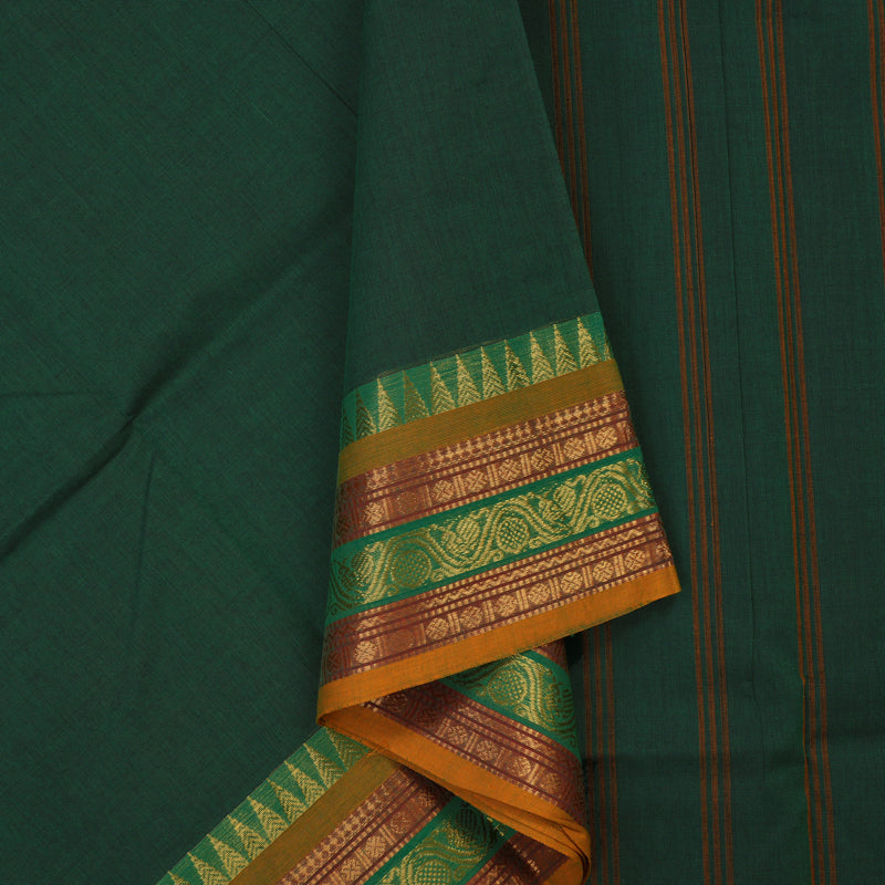 Hayagrivas Bottle Green Pure Chettinad Cotton Saree KSBE6H18-3