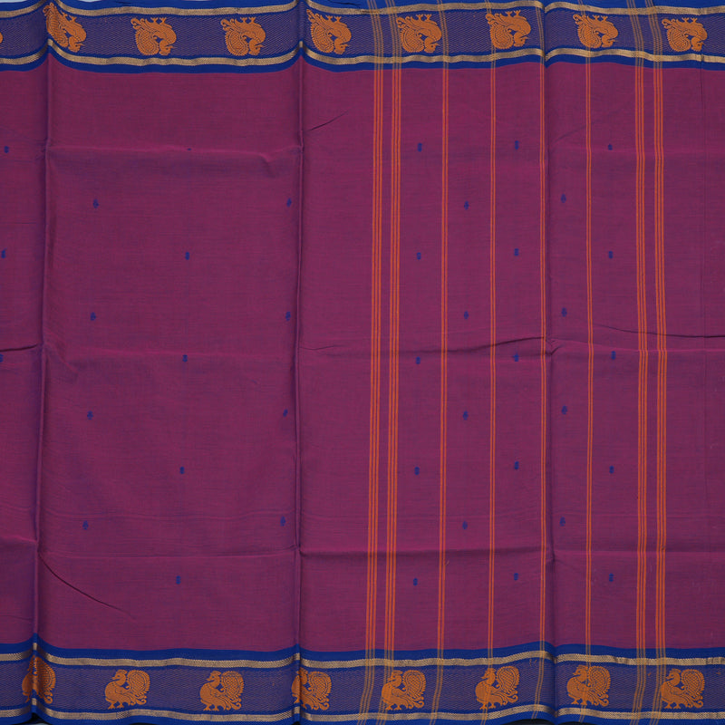 Hayagrivas Purple Pure Chettinad Cotton Saree KSBE6H3-3