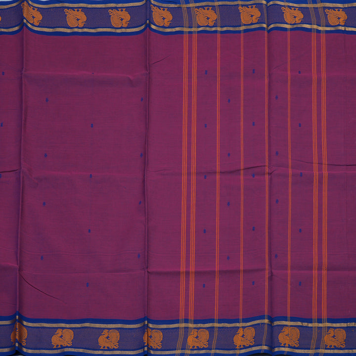 Hayagrivas Purple Pure Chettinad Cotton Saree KSBE6H3-3