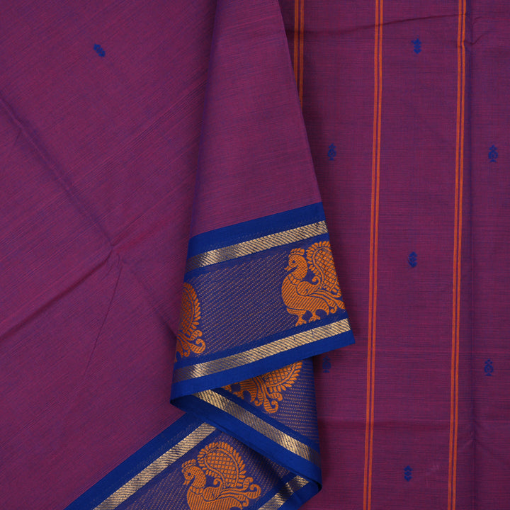 Hayagrivas Purple Pure Chettinad Cotton Saree KSBE6H3-3