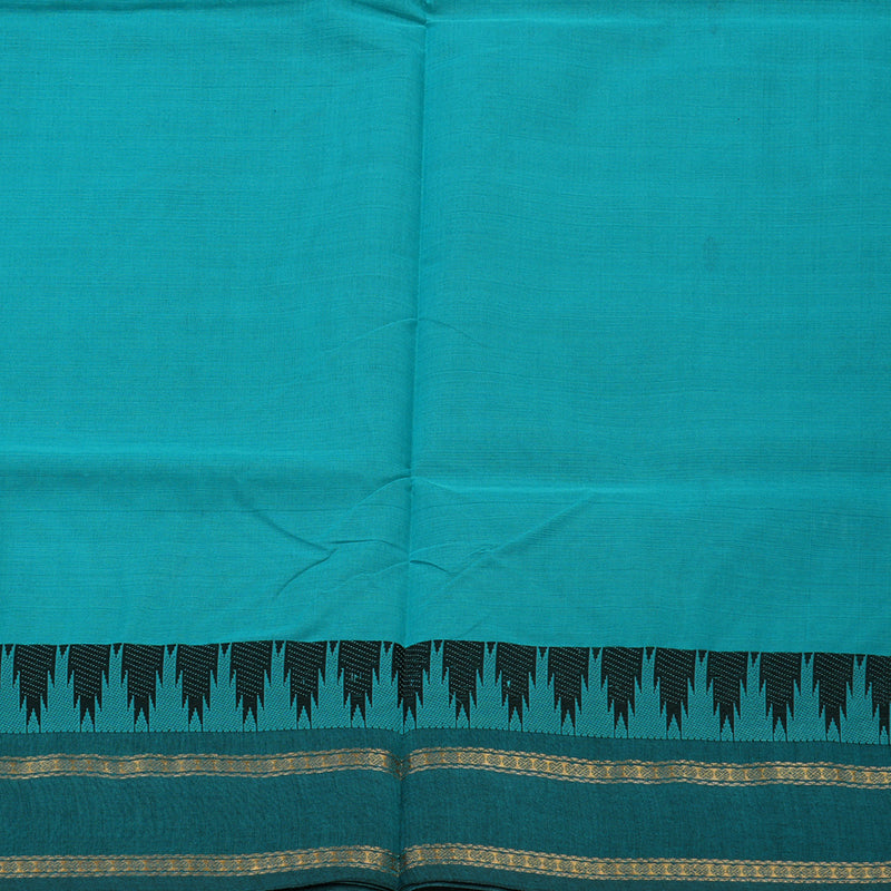Hayagrivas Sky Blue Pure Chettinad Cotton Saree with Ramar Blue Border KSBE6H6-2