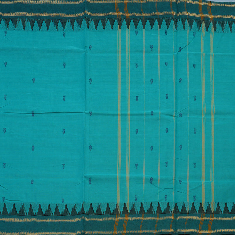 Hayagrivas Sky Blue Pure Chettinad Cotton Saree with Ramar Blue Border KSBE6H6-2