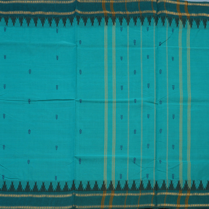 Hayagrivas Sky Blue Pure Chettinad Cotton Saree with Ramar Blue Border KSBE6H6-2