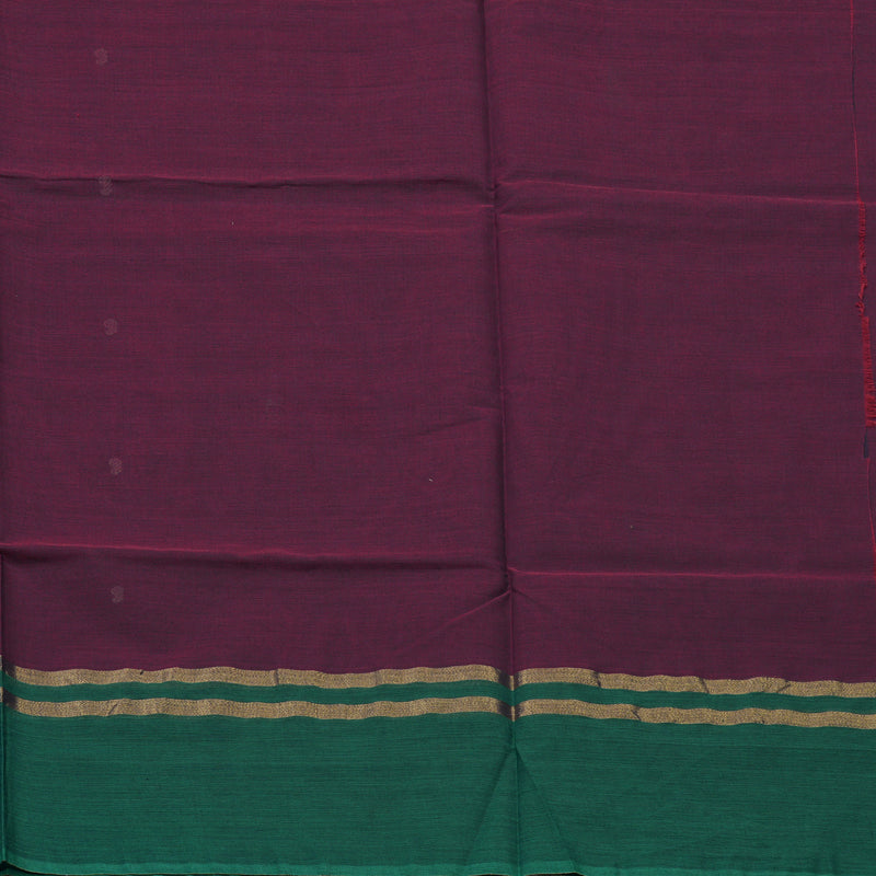 Hayagrivas Wine Purple Pure Chettinad Cotton Saree with Ganga Jamuna Border KSBE6H8-1