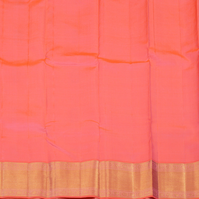 Hayagrivas Handloom Peach Pink Kanjivaram Silk Saree with Orangish-Pink Border KSBE76L13-1