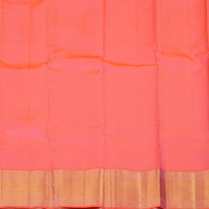Hayagrivas Handloom Peach Pink Kanjivaram Silk Saree with Orangish-Pink Border KSBE76L13-1