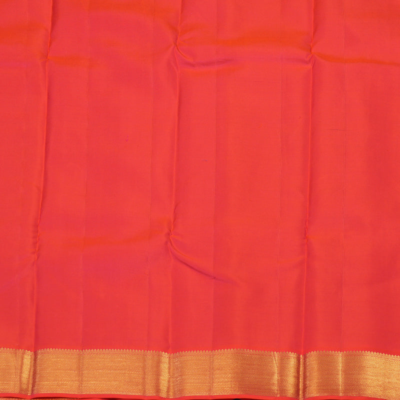 Hayagrivas Handloom Purple Kanjivaram Silk Saree with Bright Orangish-Pink Border KSBE76L15-3