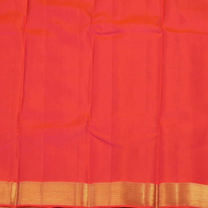 Hayagrivas Handloom Purple Kanjivaram Silk Saree with Bright Orangish-Pink Border KSBE76L15-3