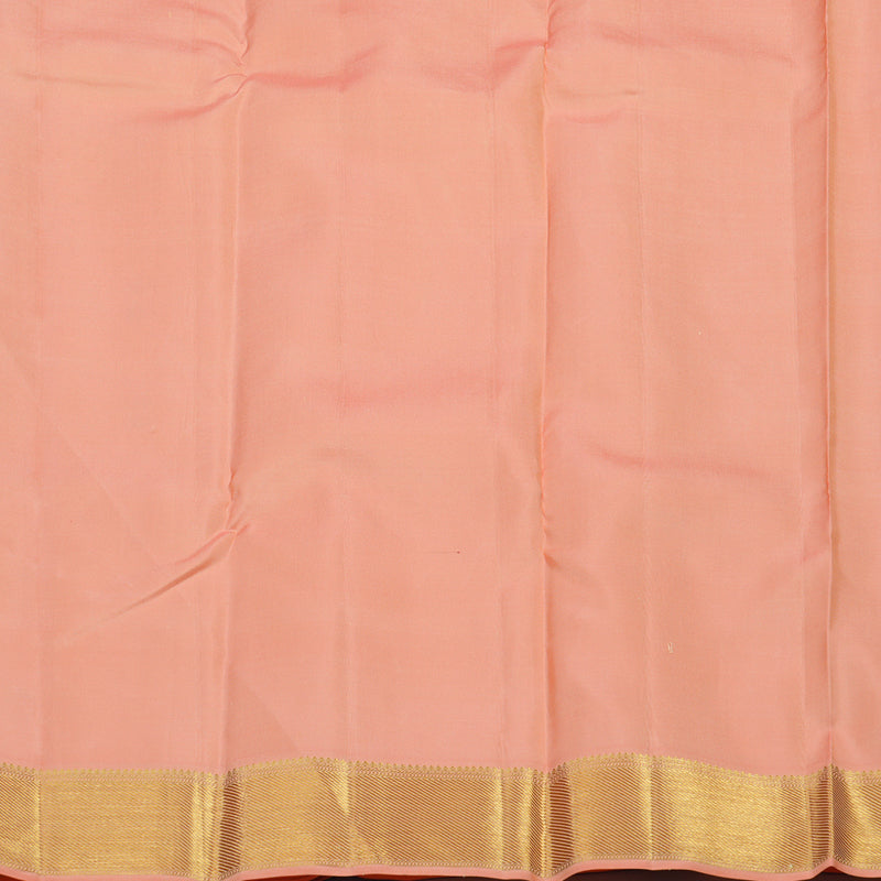 Hayagrivas Handloom Pale Yellow Kanjivaram Silk Saree with Peach Orange Border KSBE76L15-9