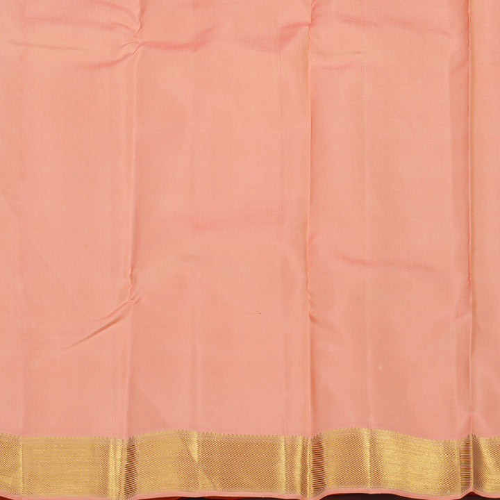 Hayagrivas Handloom Pale Yellow Kanjivaram Silk Saree with Peach Orange Border KSBE76L15-9