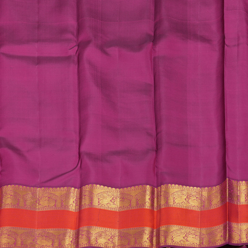 Hayagrivas Handloom Pista Green Kanjivaram Silk Saree with Wine Purple Border KSBE76L2-10