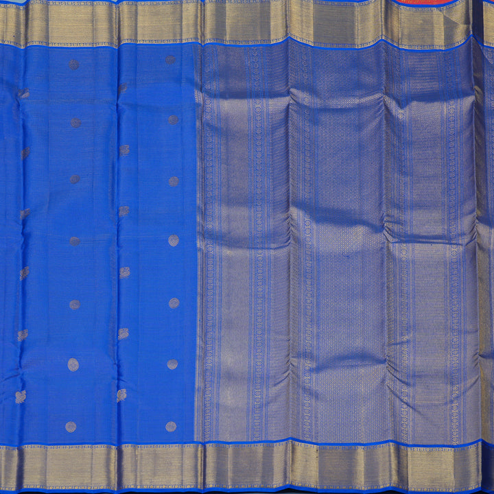 Hayagrivas Handloom MS Blue Kanjivaram Silk Saree KSBE76L7-2