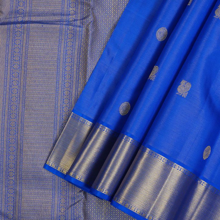 Hayagrivas Handloom MS Blue Kanjivaram Silk Saree KSBE76L7-2