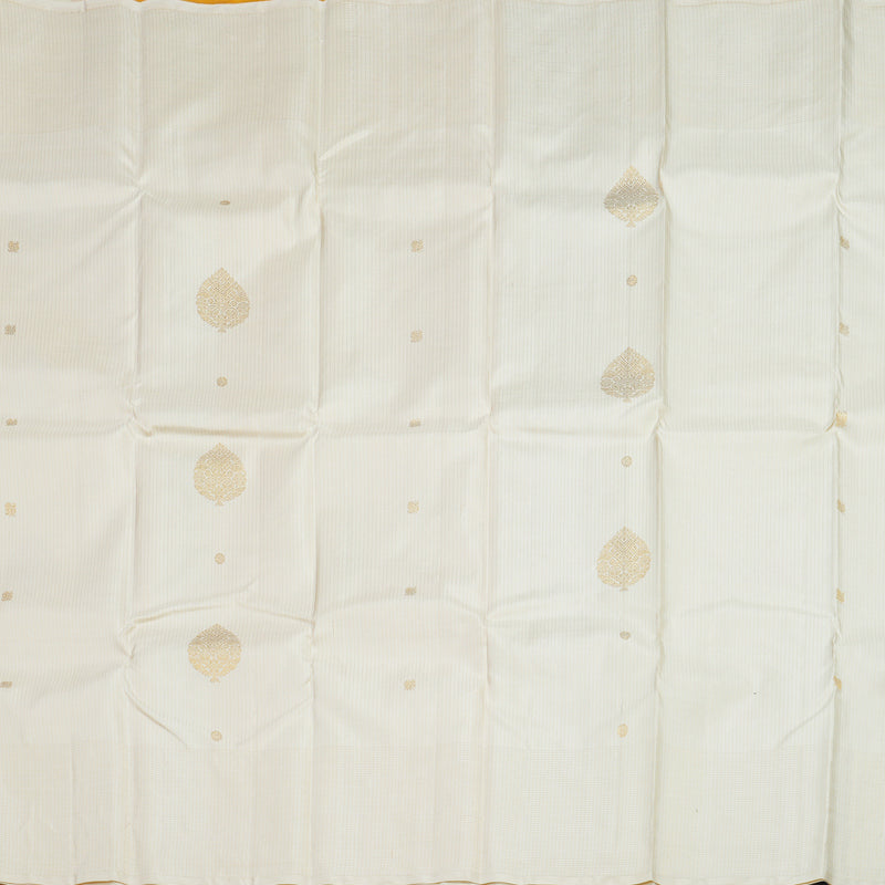 Hayagrivas Handloom Half-White Kanjivaram Silk Saree KSBE76L9-1
