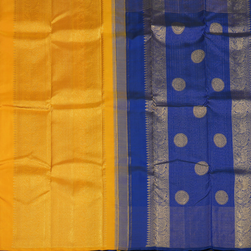 Hayagrivas Handloom Half-White Kanjivaram Silk Saree KSBE76L9-1