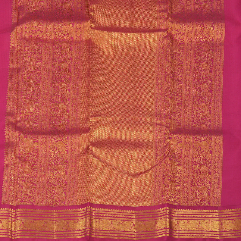 Hayagrivas Handloom Yellow Kanjivaram Silk Saree with Pink Border KSBE76L9-15