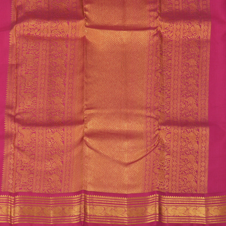 Hayagrivas Handloom Yellow Kanjivaram Silk Saree with Pink Border KSBE76L9-15