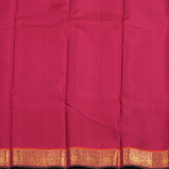 Hayagrivas Handloom Royal Blue Kanjivaram Silk Saree with Pink Border KSBE76L9-16