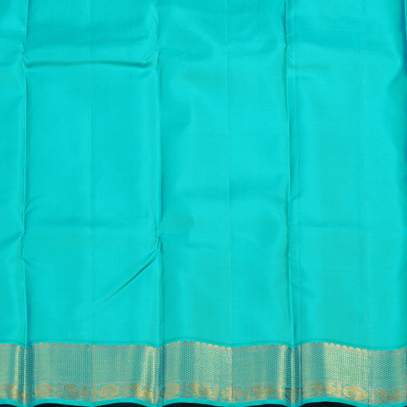 Hayagrivas Handloom MS Blue Kanjivaram Silk Saree with Sky Blue Border KSBE76L9-23