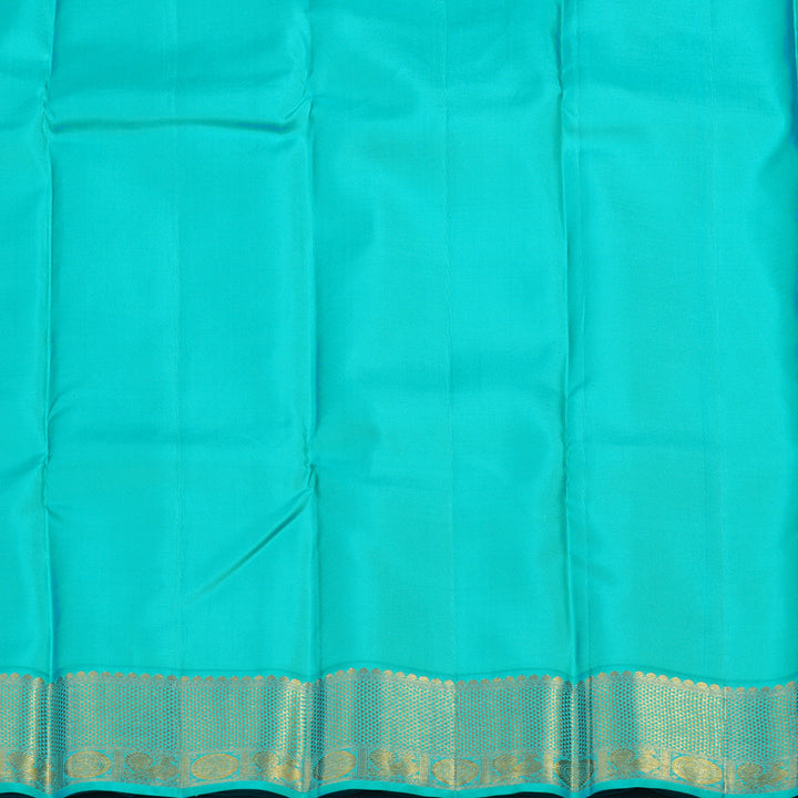 Hayagrivas Handloom MS Blue Kanjivaram Silk Saree with Sky Blue Border KSBE76L9-23