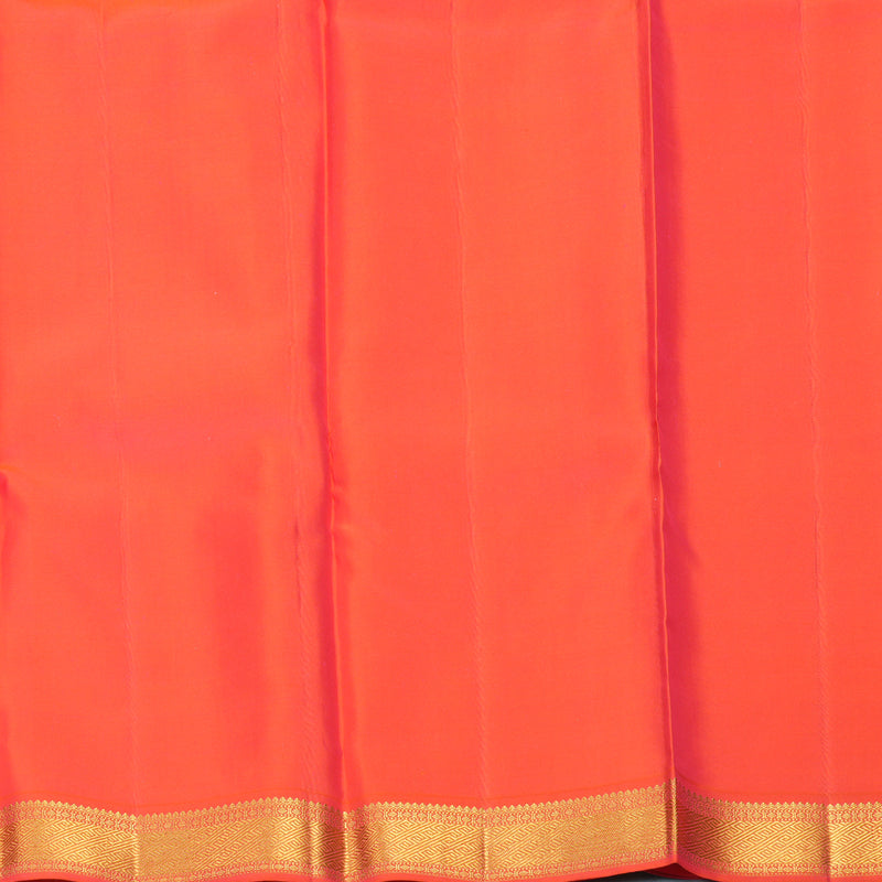 Hayagrivas Handloom Yellow Kanjivaram Silk Saree with Orangish-Pink Border KSBE76L9-5