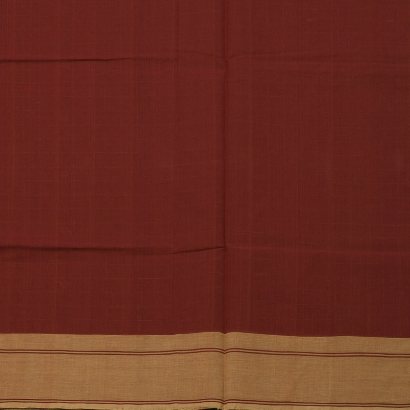 Hayagrivas Brick Red Pure Chettinad Cotton Saree KSBE7H15-1
