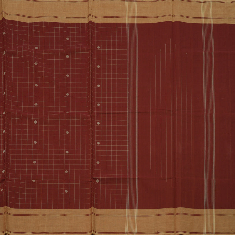 Hayagrivas Brick Red Pure Chettinad Cotton Saree KSBE7H15-1