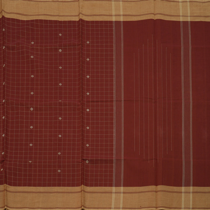 Hayagrivas Brick Red Pure Chettinad Cotton Saree KSBE7H15-1